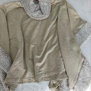 Capote faux fur cape in tan